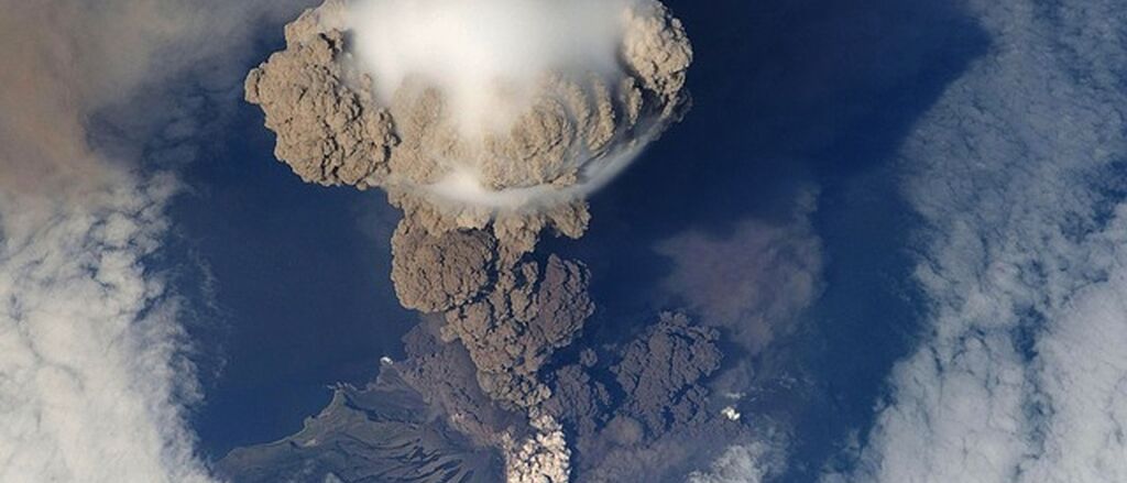 Volcanic eruption ash